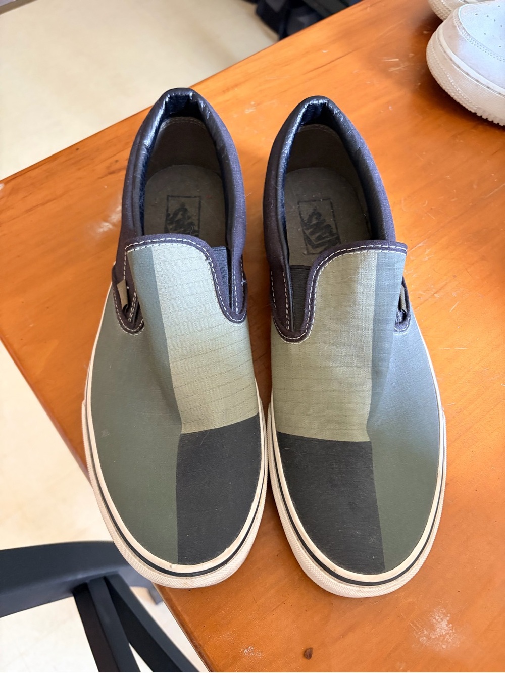 Vans Special Design Series Slip-On Loafers in Olive Green & Black